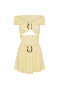 NIVALI OFF SHOULDER MINI DRESS - CREAM