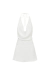 NOVALIE HALTER COWL MINI DRESS - CREAM