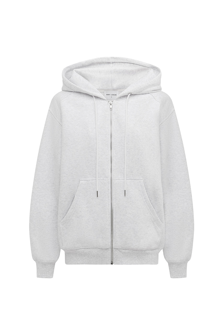 OAKLYNN OVERSIZED ZIP UP JACKET - GREY MARLE