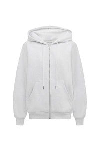 OAKLYNN OVERSIZED ZIP UP JACKET - GREY MARLE