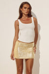 OCEANA SEQUIN MINI SKIRT - LEMON