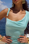 ODEYA MINI DRESS - AQUA