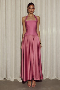 ODINA SQUARE NECK MAXI DRESS - BLUSH