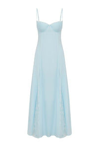 OLEYA BUSTIER LACE MAXI DRESS - SKY BLUE