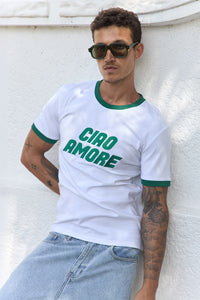OLIVER SHORT SLEEVE T-SHIRT - WHITE/GREEN