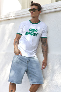OLIVER SHORT SLEEVE T-SHIRT - WHITE/GREEN