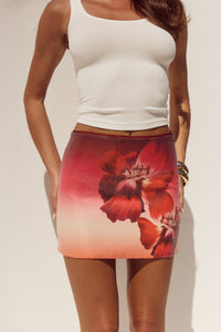 OPHIRA SEQUIN MINI SKIRT - RUBY FLOWER