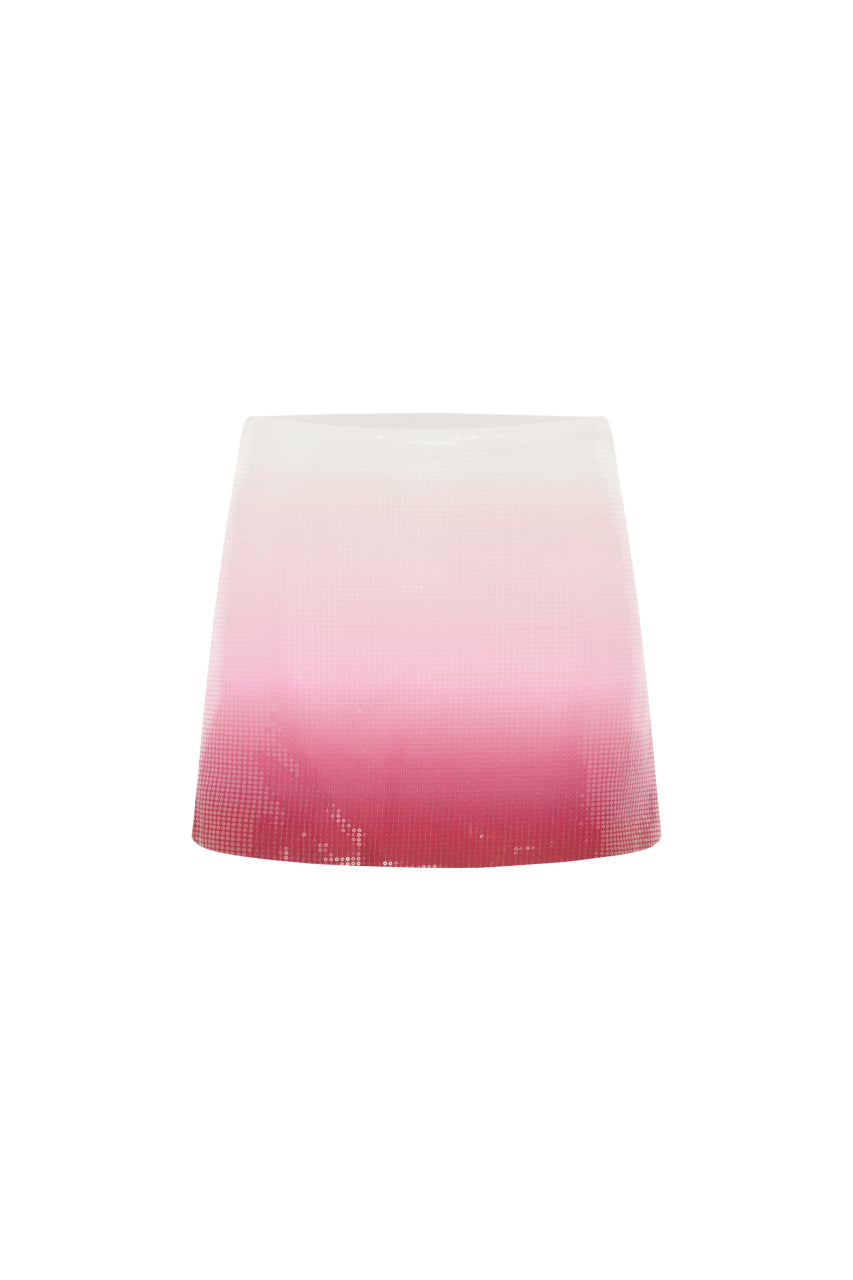 OPHIRA SEQUIN MINI SKIRT - STRAWBERRY SHORTCAKE OMBRE