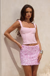 ORION SEQUIN MINI SKIRT - MUSK