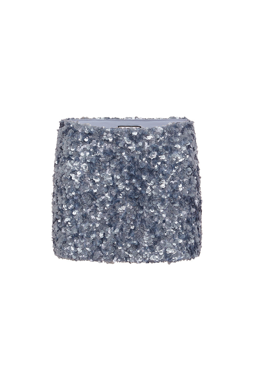 ORION SEQUIN MINI SKIRT - STEEL