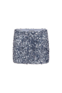 ORION SEQUIN MINI SKIRT - STEEL