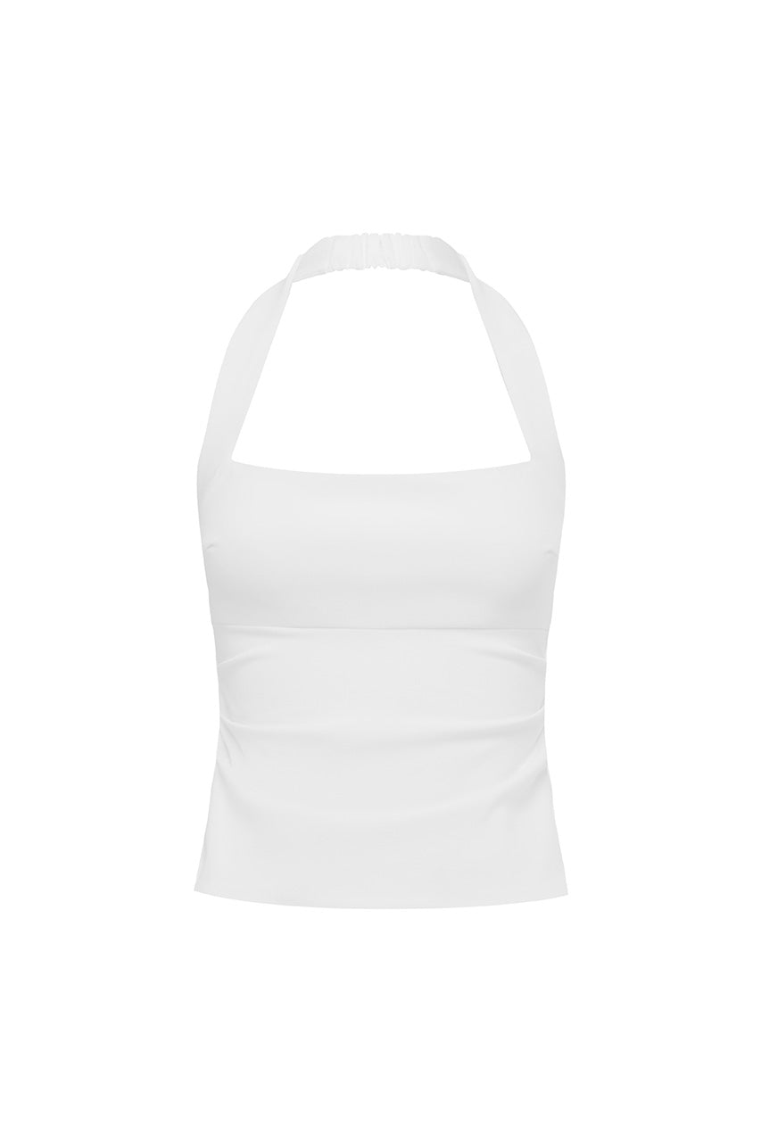 PARKER HALTER TOP - WHITE