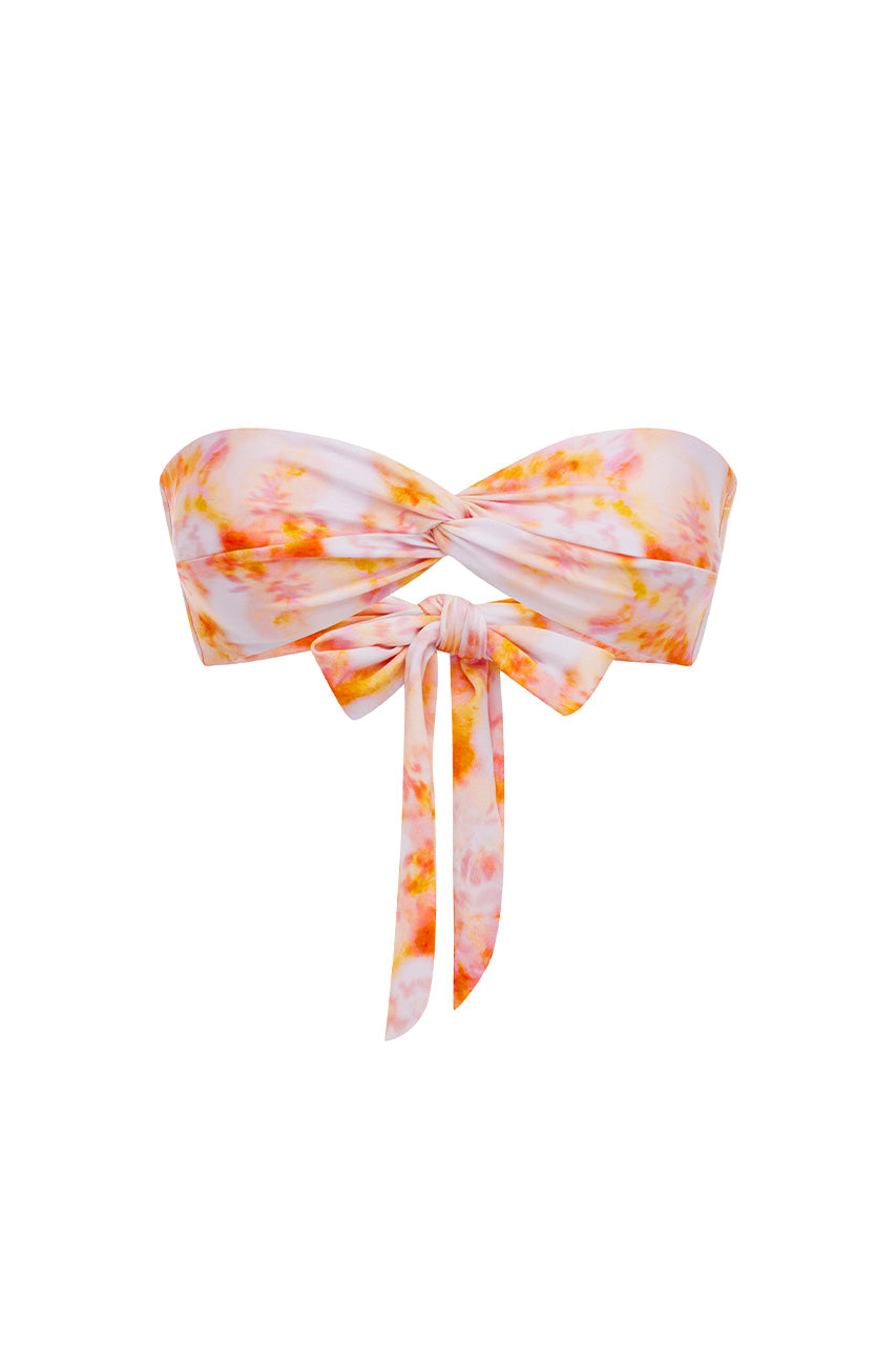 PAROS TWIST BANDEAU BIKINI TOP - CORALI ORANGE