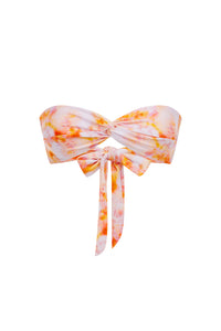 PAROS TWIST BANDEAU BIKINI TOP - CORALI ORANGE