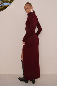 PATRICIA SLEEVED MAXI DRESS - BURNT RED