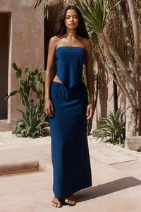 PICILO LONG MIDI SKIRT - NAVY