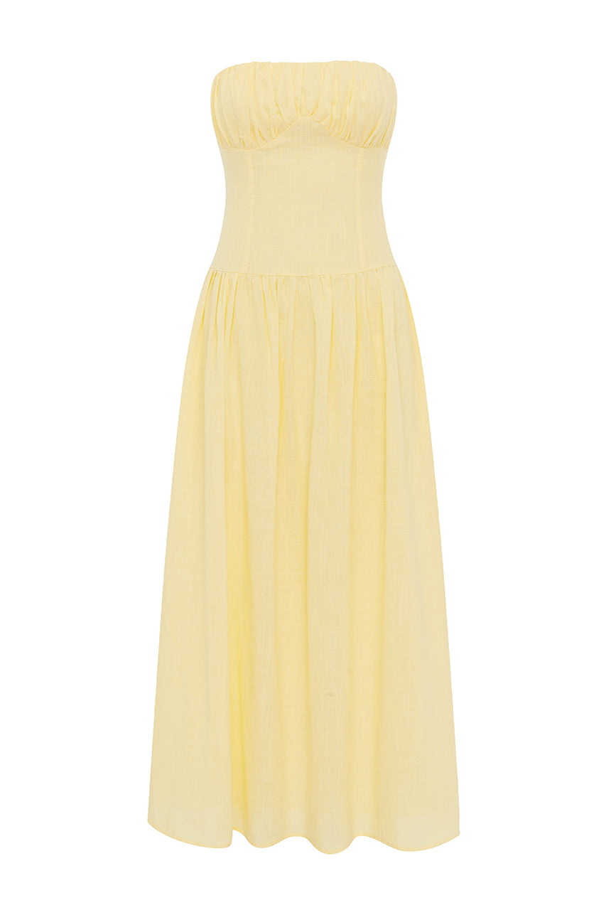 POPPY MIDI DRESS - LEMON