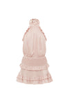 POPPY HIGH NECK RUFFLE MINI DRESS - PETAL