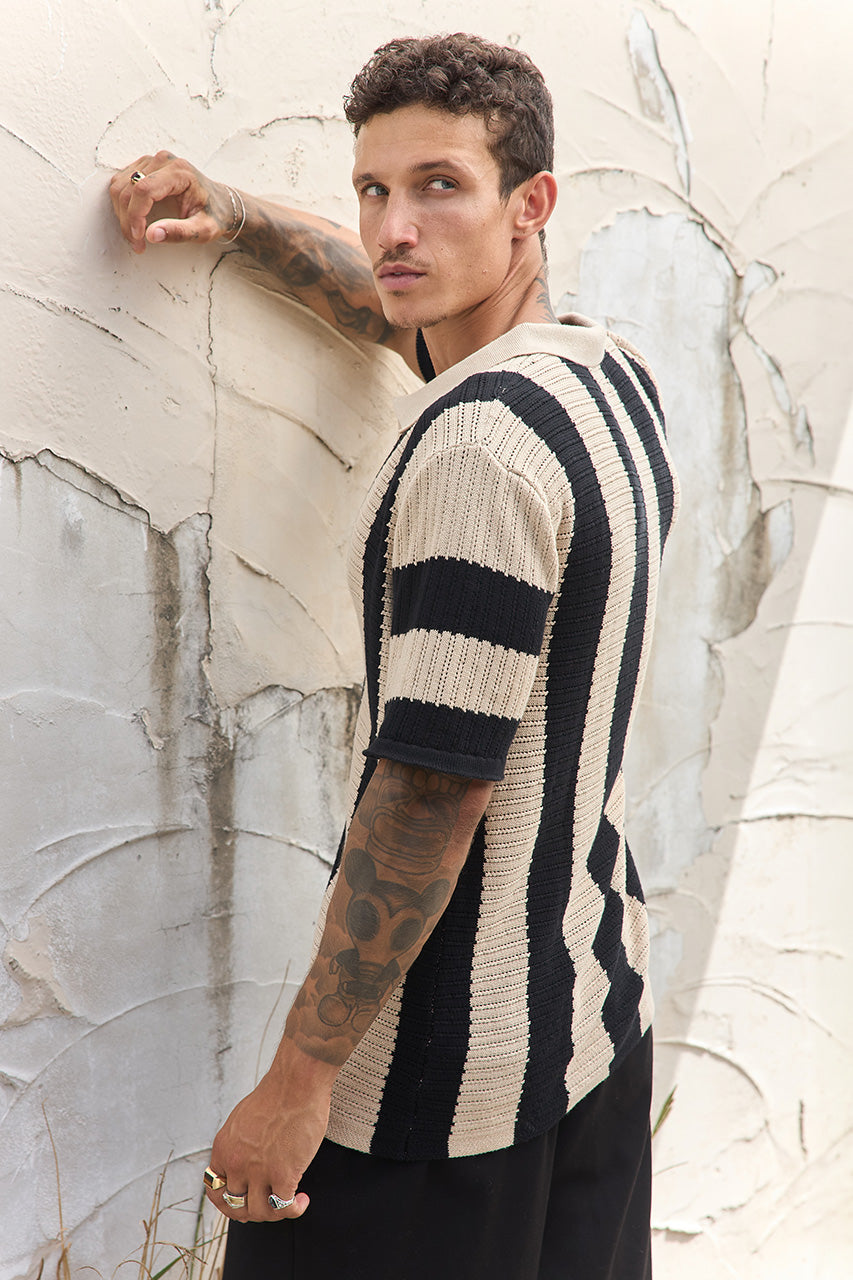 PRESLEY SHIRT - BLACK/SAND