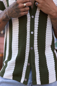 PRESLEY SHIRT - KHAKI/WHITE