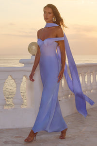 RAPHAELLA OFF SHOULDER MAXI DRESS - BLUEBELL