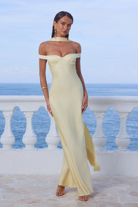 RAPHAELLA OFF SHOULDER MAXI DRESS - BUTTERMILK