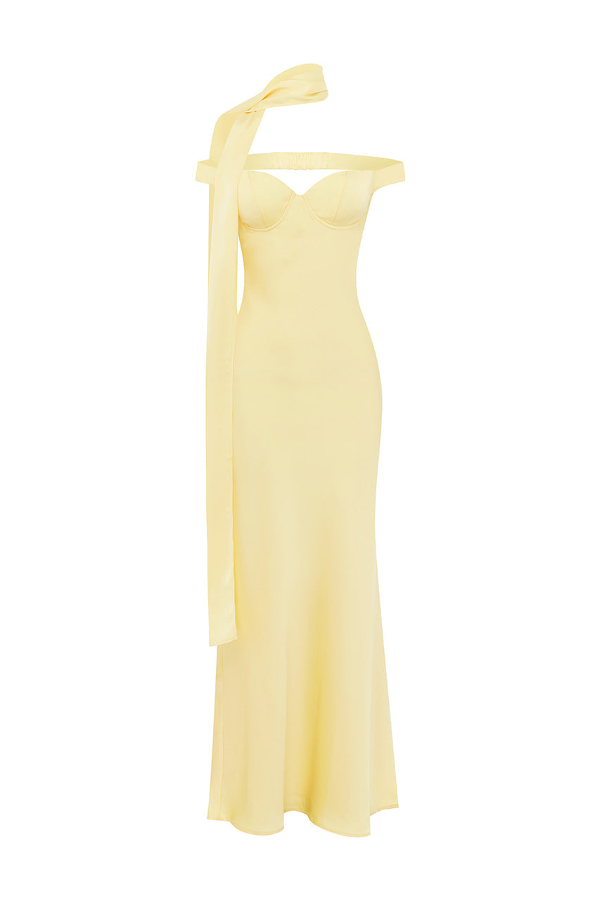 RAPHAELLA OFF SHOULDER MAXI DRESS - BUTTERMILK