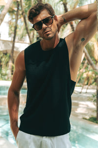 REECE KNIT TANK - BLACK
