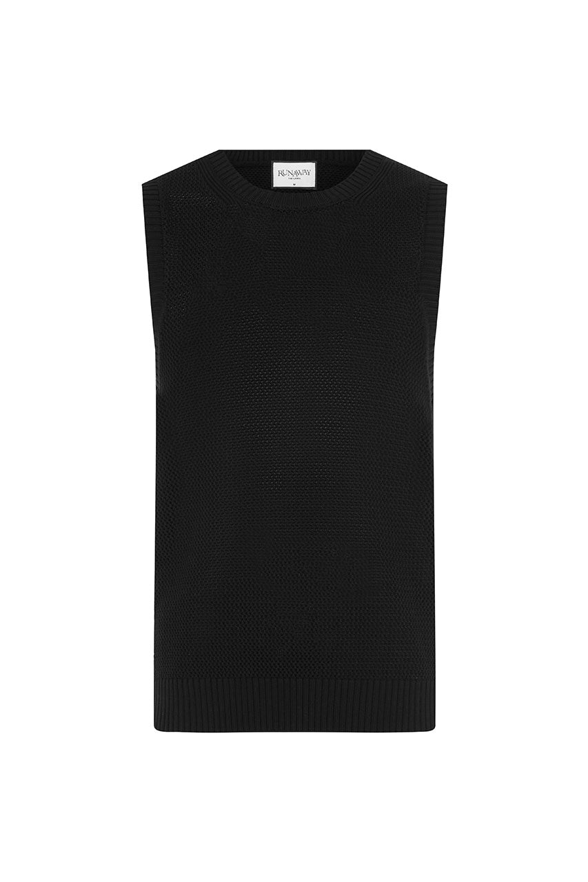 REECE KNIT TANK - BLACK