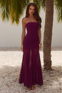 REMI STRAPLESS MAXI DRESS - PLUM