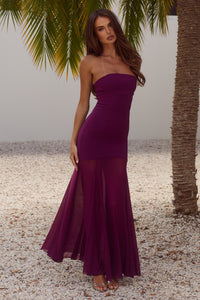 REMI STRAPLESS MAXI DRESS - PLUM