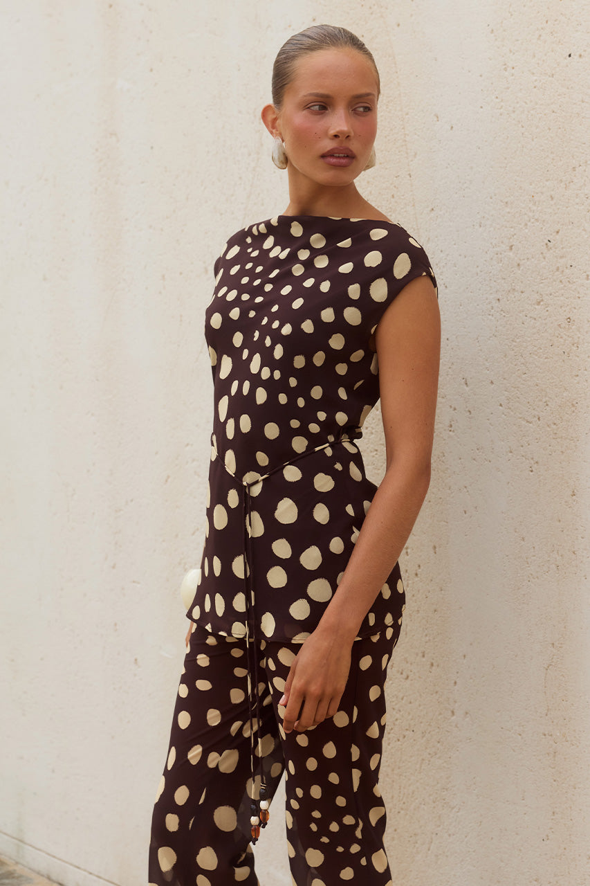 REYNA HIGH NECK SLEEVELESS TOP - SALMA SPOTS
