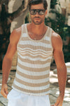HAYES TANK - SAND/WHITE STRIPE