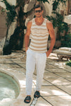 HAYES TANK - SAND/WHITE STRIPE