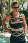 ALCHA TANK - BLACK/SAND STRIPE