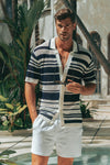 MONROE TOP - WHITE/NAVY STRIPE