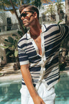MONROE TOP - WHITE/NAVY STRIPE