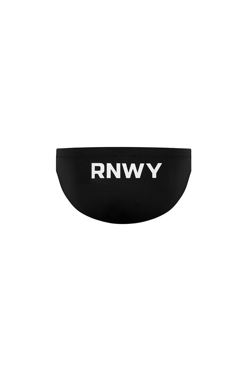EMILIO PRINTED RACER SWIM BRIEF - BLACK/RNWY PRINT