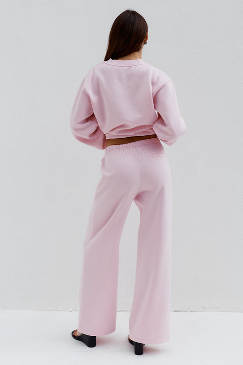 SHOBI LOW RISE TRACK PANTS - BALLET PINK