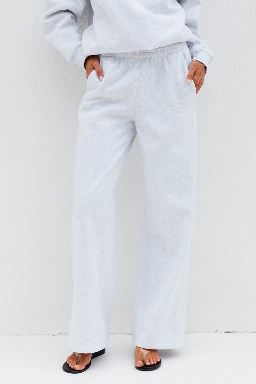 RNWY WIDE LEG TRACK PANT - GREY MARLE