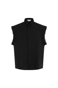 ROMAN SLEEVELESS SHIRT - BLACK
