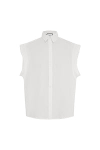 ROMAN SLEEVELESS SHIRT - WHITE