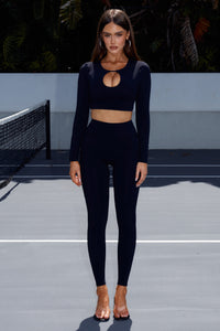 LOU HIGH WAISTED LEGGINGS - BLACK