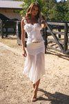 ROXELLE HANDKERCHIEF MIDI SKIRT - WHITE