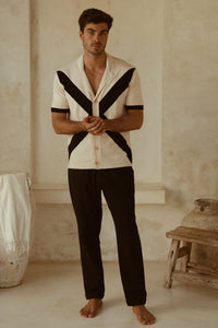 ARCHIE SHIRT - SAND/BLACK