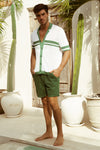 BRODY SHIRT - KHAKI/WHITE