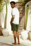 BRODY SHIRT - KHAKI/WHITE