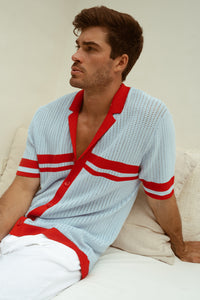 BRODY SHIRT - RED/SKY