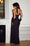 MABELLA HALTER MAXI DRESS - BLACK