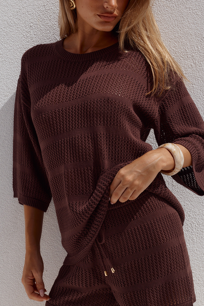 SAMIA TOP - CHOCOLATE